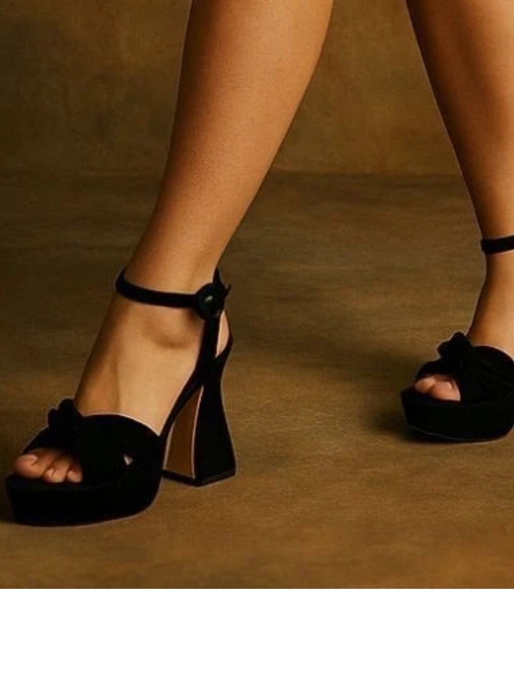 Circus by Sam Edelman Black Velvet Platform Ankle-Strap Heels